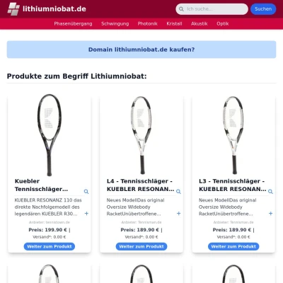 Screenshot lithiumniobat.de