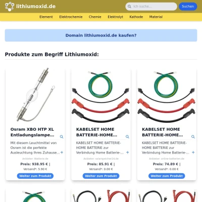 Screenshot lithiumoxid.de