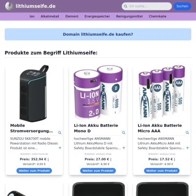 Screenshot lithiumseife.de