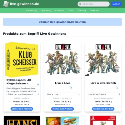 Screenshot live-gewinnen.de