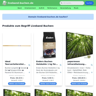 Screenshot liveband-buchen.de