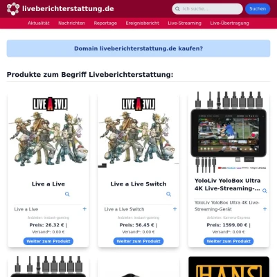 Screenshot liveberichterstattung.de