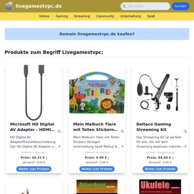 Screenshot livegamestvpc.de