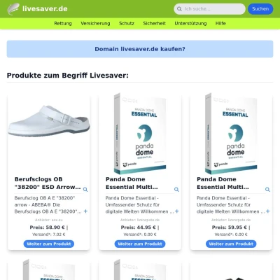 Screenshot livesaver.de