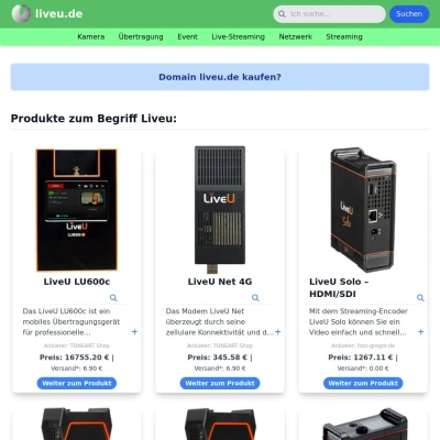 Screenshot liveu.de