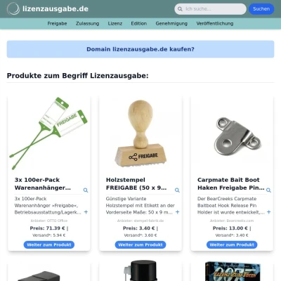 Screenshot lizenzausgabe.de