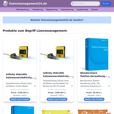 Screenshot lizenzmanagement24.de