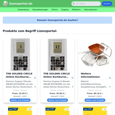 Screenshot lizenzportal.de