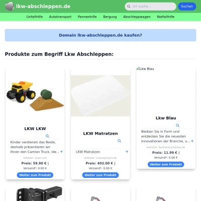 Screenshot lkw-abschleppen.de