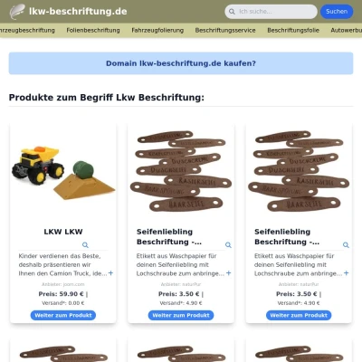 Screenshot lkw-beschriftung.de