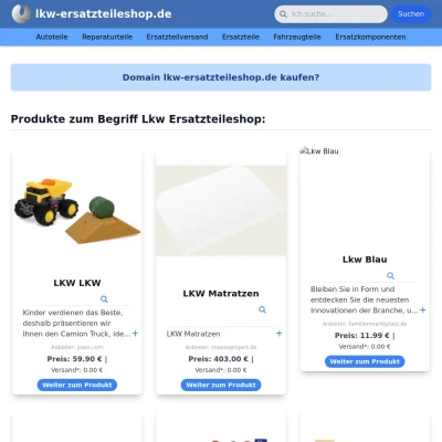 Screenshot lkw-ersatzteileshop.de