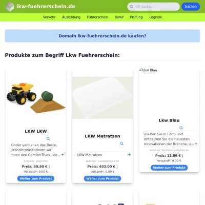 Screenshot lkw-fuehrerschein.de