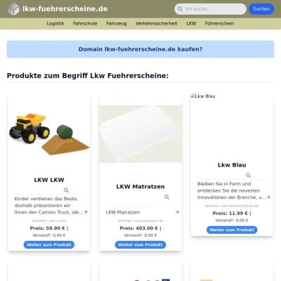 Screenshot lkw-fuehrerscheine.de