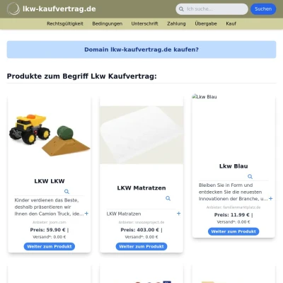 Screenshot lkw-kaufvertrag.de