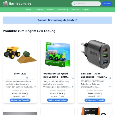 Screenshot lkw-ladung.de