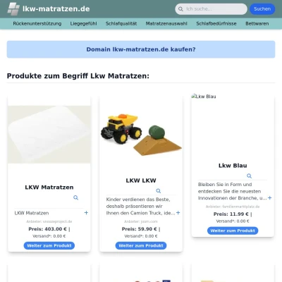 Screenshot lkw-matratzen.de
