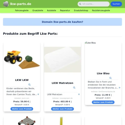 Screenshot lkw-parts.de