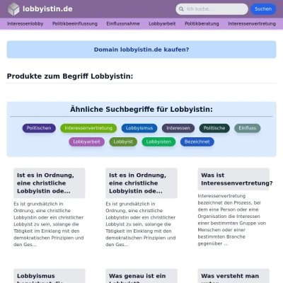 Screenshot lobbyistin.de