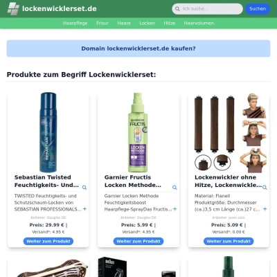 Screenshot lockenwicklerset.de