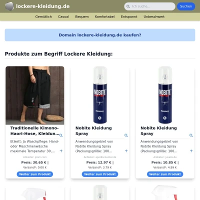 Screenshot lockere-kleidung.de