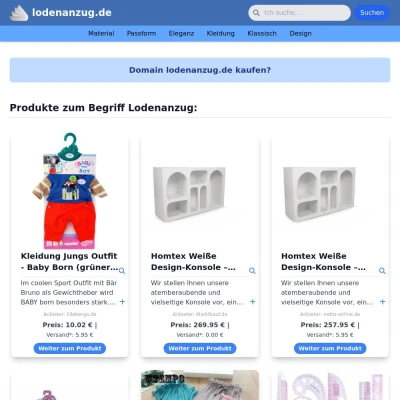 Screenshot lodenanzug.de