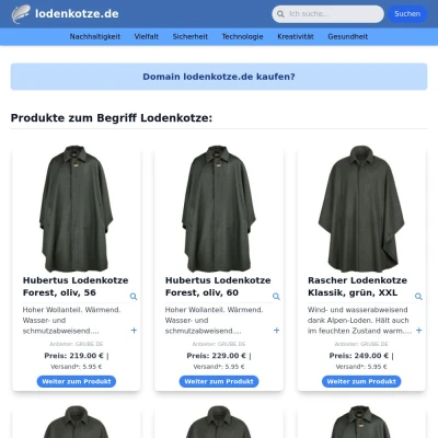Screenshot lodenkotze.de