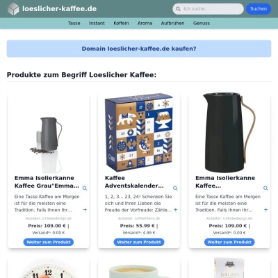 Screenshot loeslicher-kaffee.de