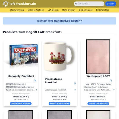 Screenshot loft-frankfurt.de