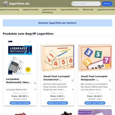 Screenshot logarithm.de