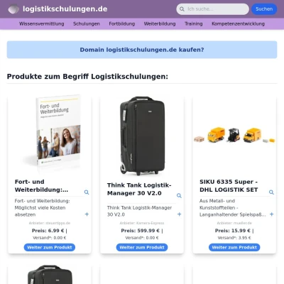 Screenshot logistikschulungen.de