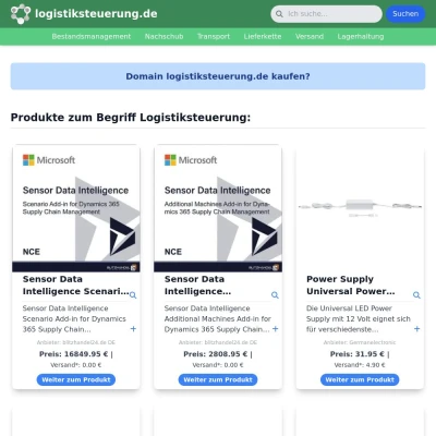 Screenshot logistiksteuerung.de