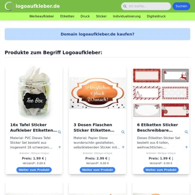 Screenshot logoaufkleber.de