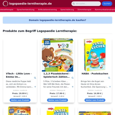 Screenshot logopaedie-lerntherapie.de