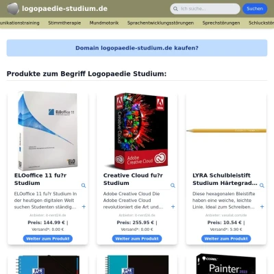 Screenshot logopaedie-studium.de