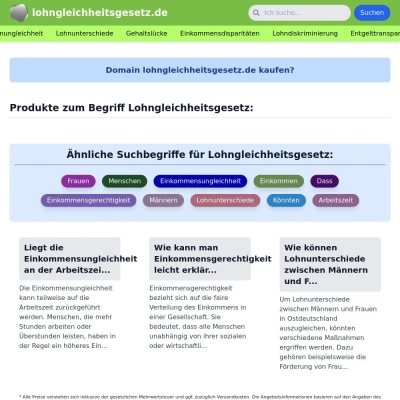 Screenshot lohngleichheitsgesetz.de