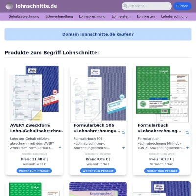 Screenshot lohnschnitte.de
