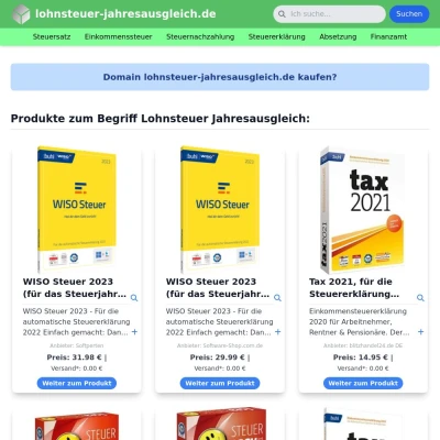 Screenshot lohnsteuer-jahresausgleich.de