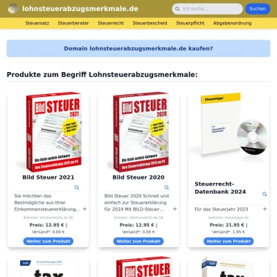 Screenshot lohnsteuerabzugsmerkmale.de