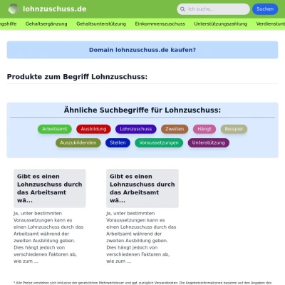 Screenshot lohnzuschuss.de