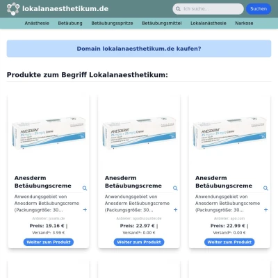 Screenshot lokalanaesthetikum.de