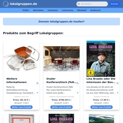 Screenshot lokalgruppen.de