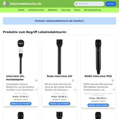 Screenshot lokalredakteurin.de