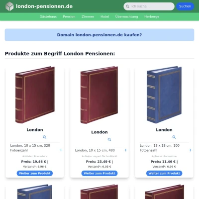 Screenshot london-pensionen.de