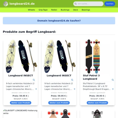 Screenshot longboard24.de