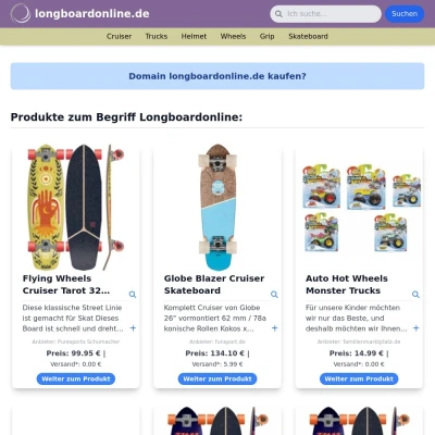 Screenshot longboardonline.de