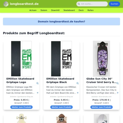 Screenshot longboardtest.de