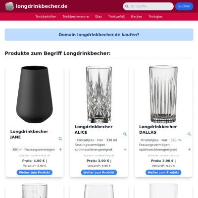 Screenshot longdrinkbecher.de