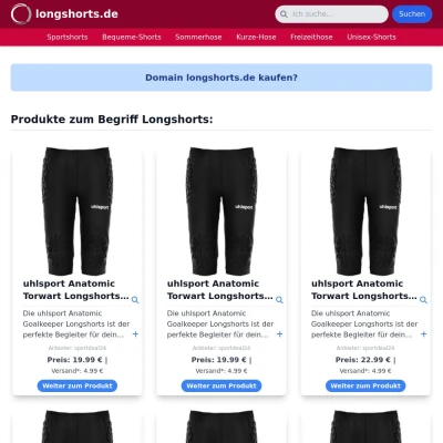 Screenshot longshorts.de