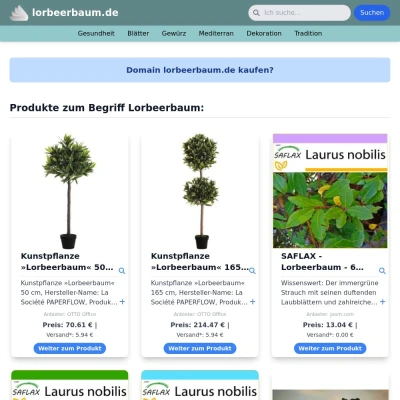 Screenshot lorbeerbaum.de