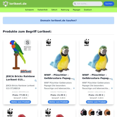 Screenshot lorikeet.de